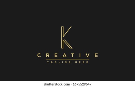 Abstraktes Design-Konzept für das Logo-Symbol für Monogramm-Buchstaben K. Minimalistische k kk kreative Vektorillustration Vorlage. Bildzeichen Alphabet Symbol für die Unternehmensidentität