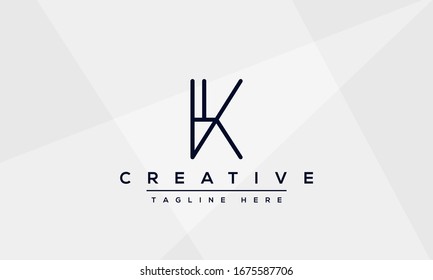 Abstract Monogram letter K Logo icon design concept. Minimalist k kk creative initial based Vector template. Graphic Alphabet Symbol for Corporate Business Company Identity