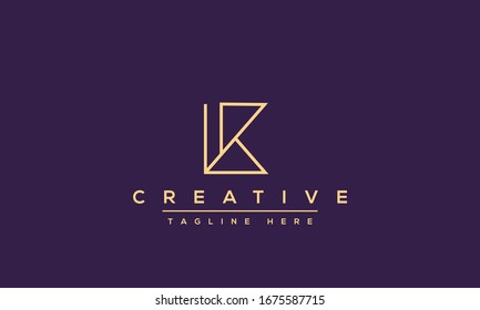 Abstract Monogram letter K Logo icon design concept. Minimalist k kk creative initial based Vector template. Graphic Alphabet Symbol for Corporate Business Company Identity