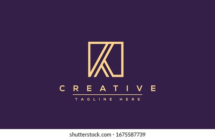 Letra abstracta K Concepto de diseño de icono de logotipo de monograma K. Plantilla de vectores de base inicial creativa k kk minimalista. Símbolo gráfico de alfabeto para identidad de empresa corporativa