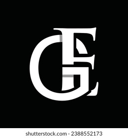 Abstract monogram letter EG logo design template, and marketing logos, isolated on black background