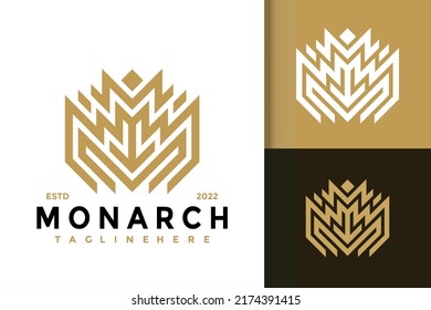 Resumen Letra monograma M Vector De Diseño De Logotipo Moderno Crown Para Plantilla