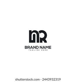 Abstract monogram letter NR RN logo design template, Initial vector symbol.