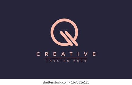 Abstract monogram letter Q logo icon design. Minimalist Q QQ creative initial based vector template.