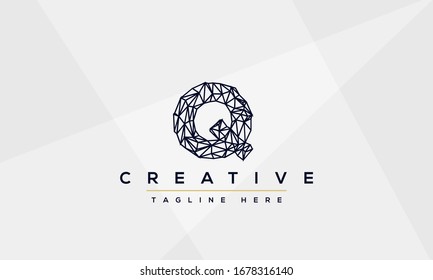 Abstract monogram letter Q logo icon design. Minimalist Q QQ creative initial based vector template.