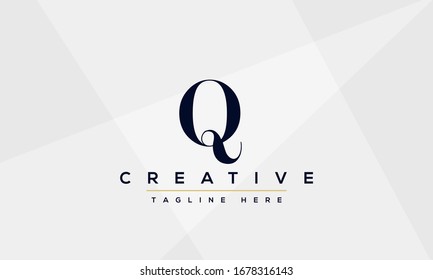 Diseño del icono del logotipo Q de la letra monograma abstracta. Plantilla de vector creativa basada en Q QQ minimalista.