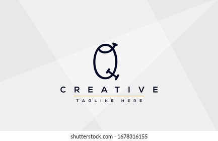 Abstract monogram letter Q logo icon design. Minimalist Q QQ creative initial based vector template.