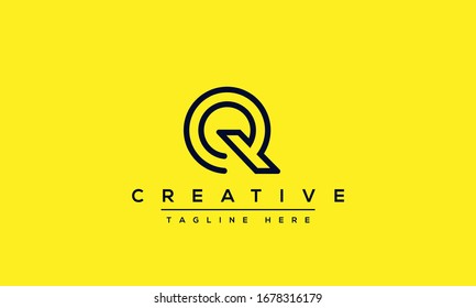 Abstract monogram letter Q logo icon design. Minimalist Q QQ creative initial based vector template.