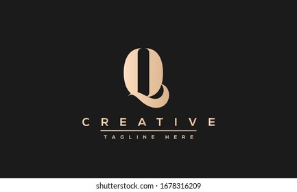 Abstract monogram letter Q logo icon design. Minimalist Q QQ creative initial based vector template.