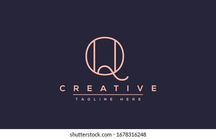 Abstract monogram letter Q logo icon design. Minimalist Q QQ creative initial based vector template.