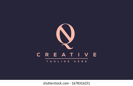 Abstract monogram letter Q logo icon design. Minimalist Q QQ creative initial based vector template.