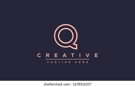 Abstract monogram letter Q logo icon design. Minimalist Q QQ creative initial based vector template.