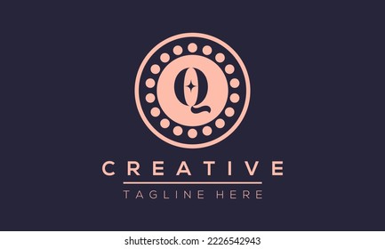 Abstract monogram letter Q logo icon design. Q creative initial vector template.