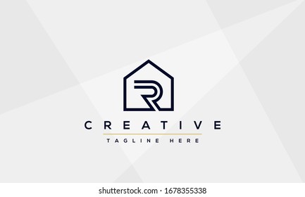 Abstract monogram letter R logo icon design. Minimalist R RR creative initial based vector template.