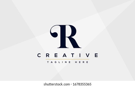 Abstract monogram letter R logo icon design. Minimalist R RR creative initial based vector template.
