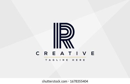 Abstraktes Monogramm Buchstaben R Logo Symbol Design. Minimalistische R RR kreative Vektorillustration Vorlage.
