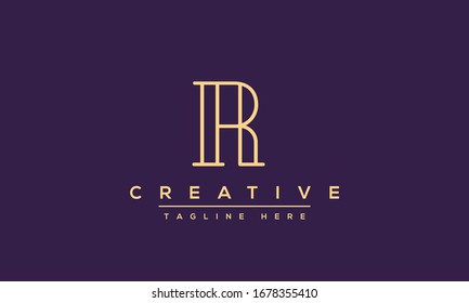 Abstract monogram letter R logo icon design. Minimalist R RR creative initial based vector template.