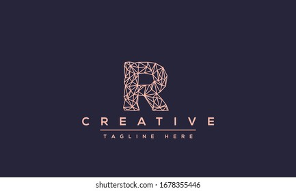 Abstract monogram letter R logo icon design. Minimalist R RR creative initial based vector template.