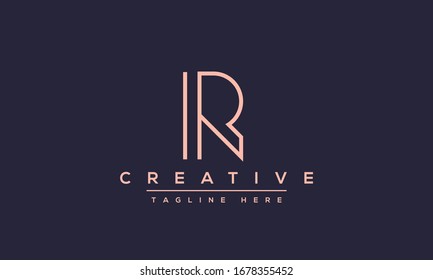 Diseño del icono del logotipo de la letra monográfica R. Plantilla de vector inicial creativa de R RR minimalista.