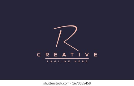 Abstract monogram letter R logo icon design. Minimalist R RR creative initial based vector template.
