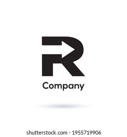 Abstract monogram letter R logo icon design. Minimalist R creative initial based vector template.