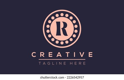 Abstract monogram letter R logo icon design. R creative initial vector template.
