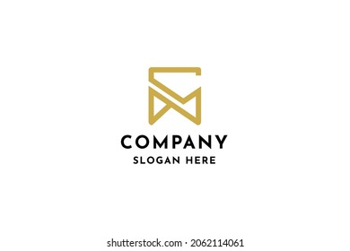 Resumen de la letra monograma del diseño del logotipo SM inspiración vectorial.