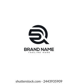Abstract monogram letter SQ QS logo design template, Initial vector symbol.