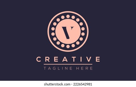Resumen del diseño del icono de la letra de monograma V. V plantilla de vector inicial creativa.