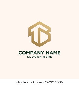 Resumen conjunto de diseño de letras del logotipo B del monograma en oro