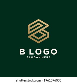 Abstraktes Monogramm-Logo b Briefdesign-Set auf Golden Colo