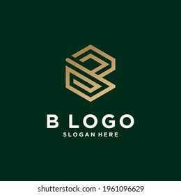 Resumen logotipo de monograma b conjunto de diseño de letras, en color dorado