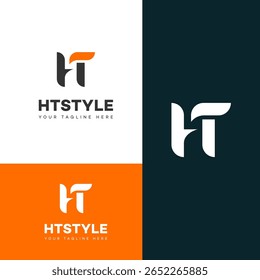 Abstraktes Monogramm Logo Design HT, TH, minimalistisch, modern