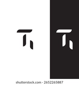 Abstraktes Monogramm Logo Design HT, TH, minimalistisch, modern