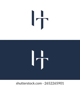 Abstraktes Monogramm Logo Design HT, TH, minimalistisch, modern