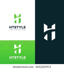 Abstraktes Monogramm Logo Design HT, TH, minimalistisch, modern
