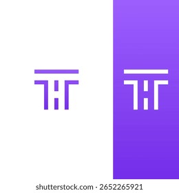 Abstraktes Monogramm Logo Design HT, TH, minimalistisch, modern