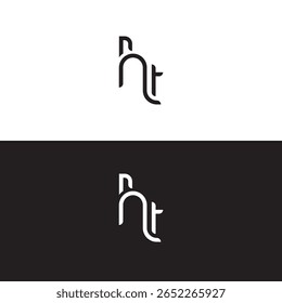 Abstraktes Monogramm Logo Design HT, TH, minimalistisch, modern