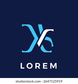 Abstract monogram logo design template forming the letters XK