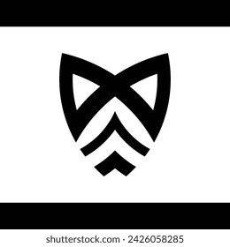 Abstract monogram logo design. White background.