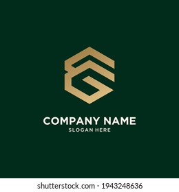 Resumen logotipo de monograma g conjunto de letras en color oro Premium