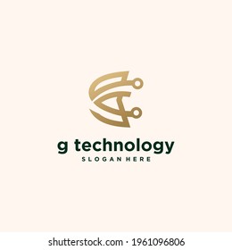 Abstraktes Monogramm-Logo g-Buchstabensatz in Goldfarben