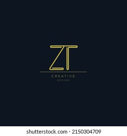 Abstract monogram logo icon letter ZT