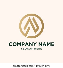 Abstract monogram logo a letter design set, in gold color