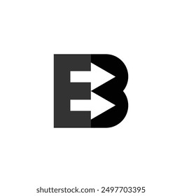 Abstractas monograma logo letra EB para el negocio inicial con el concepto de flecha 