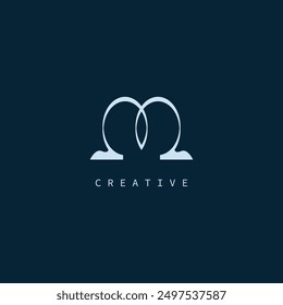 Letra M del logotipo del monograma Abstractas para la inicial 