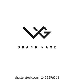 Abstract monogram logo. Letter WG symbol for initial 