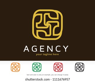 Abstract Monogram Logo Symbol Template Design Vector, Emblem, Design Concept, Creative Symbol, Icon