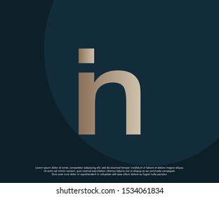 Abstract monogram I and N with premium colour
