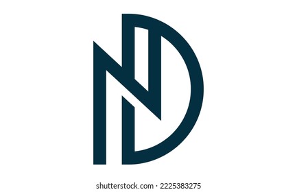 abstract monogram ND logo template